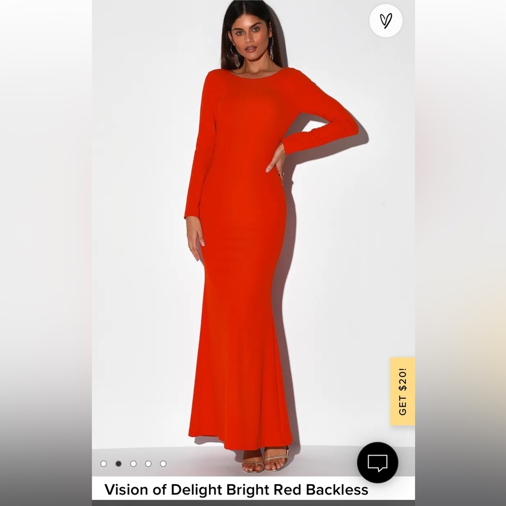 Lulu’s Backless Red Formal Dress